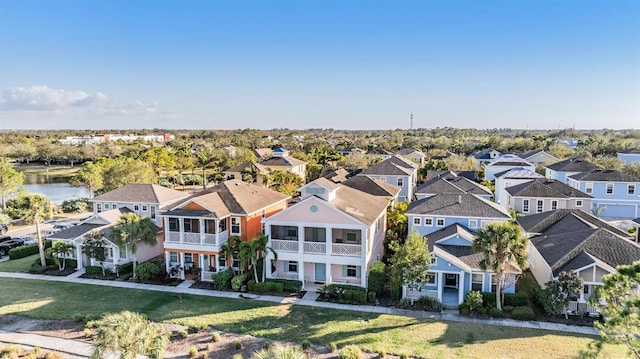 bird's eye view with a residential view