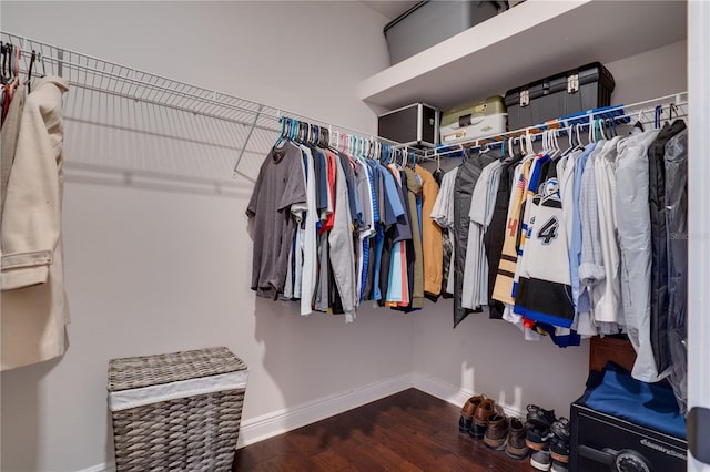 spacious closet featuring wood finished floors