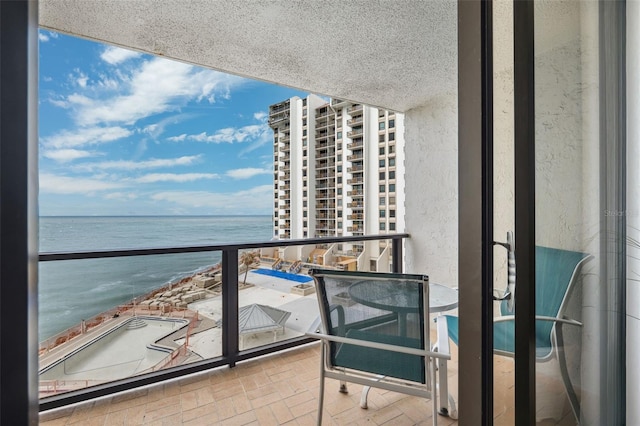 balcony with a water view