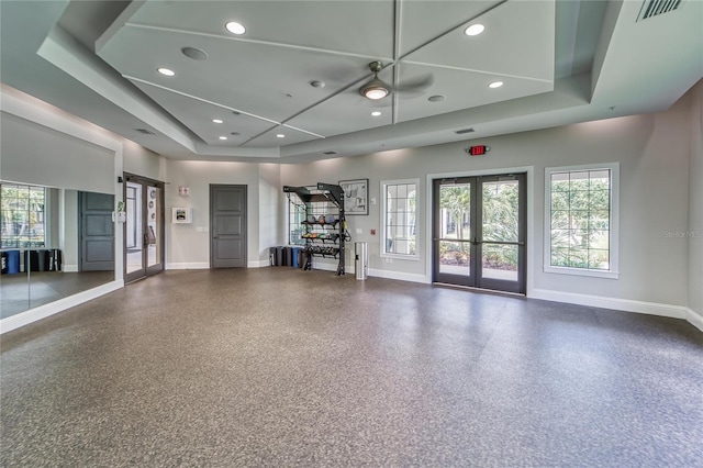 interior space with recessed lighting, visible vents, and baseboards