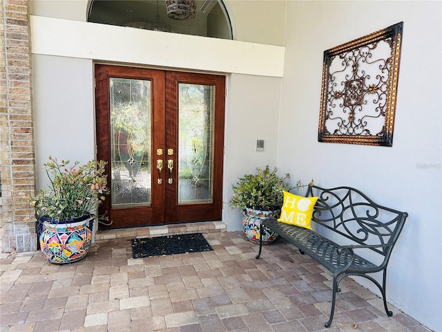 view of exterior entry with french doors