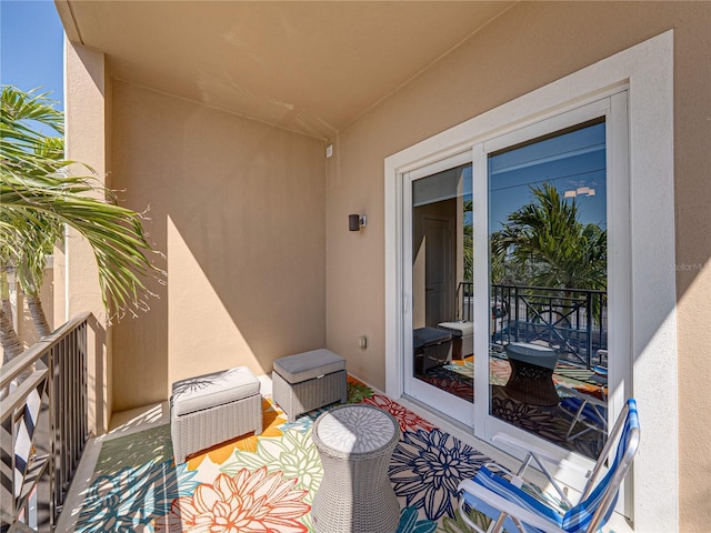 view of patio with a balcony