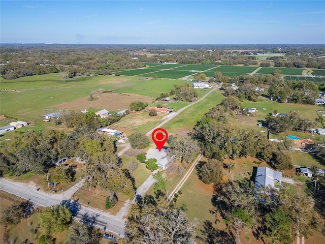 bird's eye view featuring a rural view