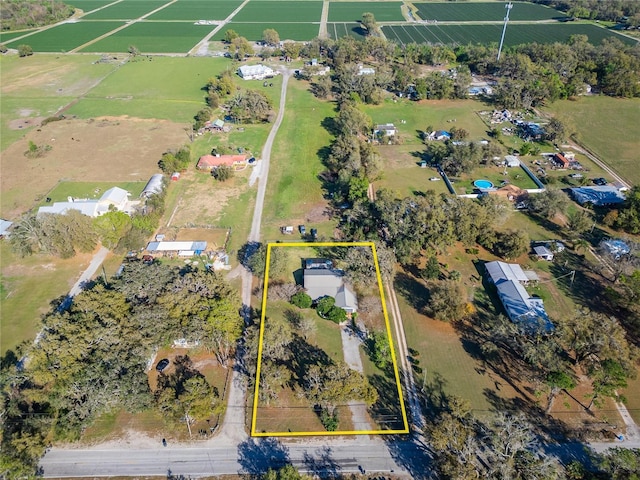 drone / aerial view featuring a rural view