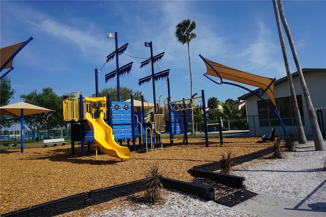 view of community jungle gym