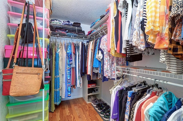 spacious closet with wood finished floors