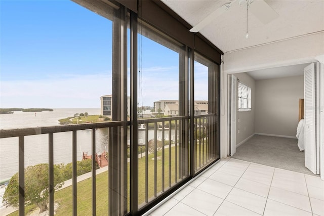balcony with a water view
