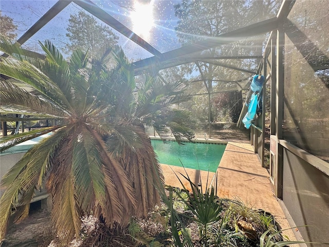 pool with a lanai