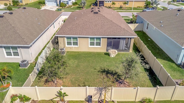 drone / aerial view with a residential view