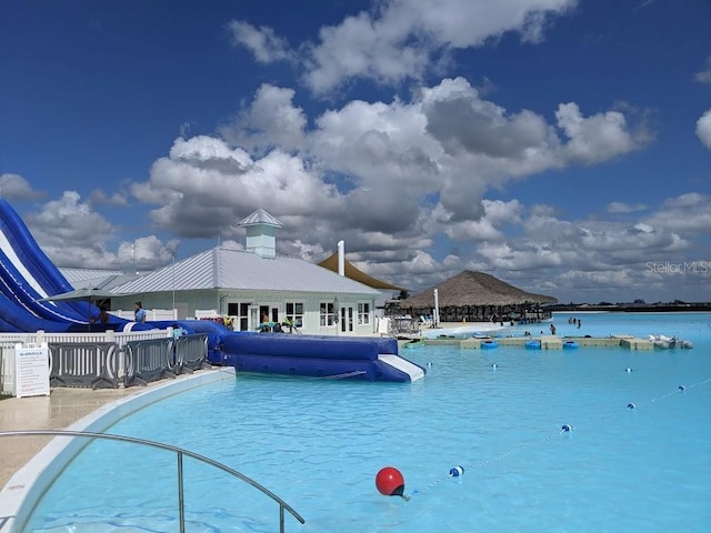 pool featuring fence