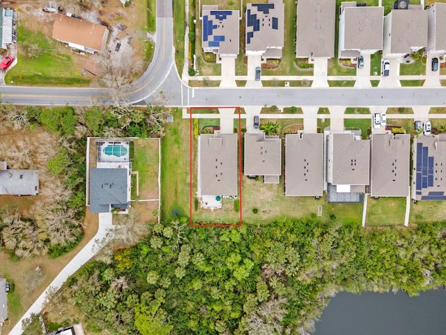 aerial view with a residential view