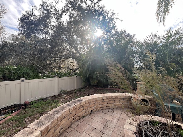 view of patio with a fenced backyard