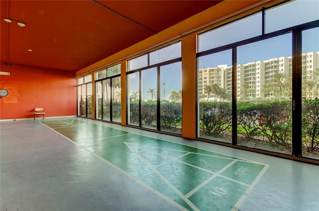 view of unfurnished sunroom