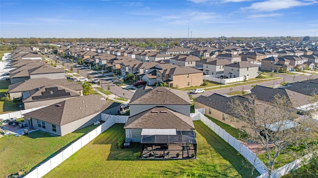 drone / aerial view with a residential view