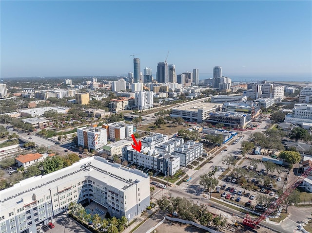 bird's eye view featuring a view of city