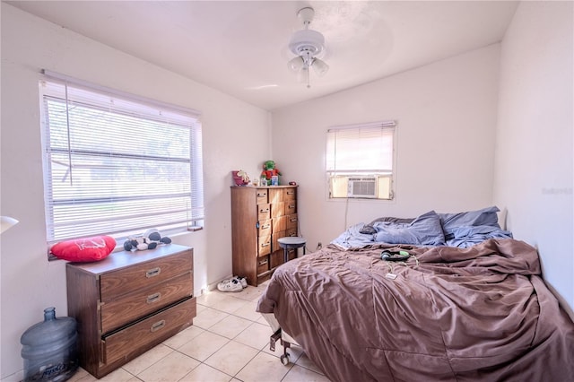 1800 27th Ave N, Saint Petersburg, FL 33713 - bedroom featuring light tile patterned floors, ceiling fan, multiple windows, and vaulted ceiling