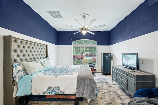 13 Witch Hazel Ct, Homosassa, FL 34446 - bedroom featuring light wood-type flooring, ceiling fan, and a towering ceiling