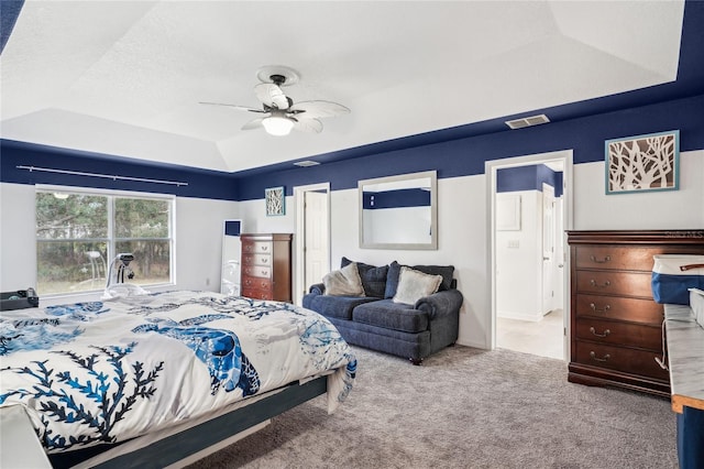 13 Witch Hazel Ct, Homosassa, FL 34446 - carpeted bedroom featuring a tray ceiling, a closet, ceiling fan, and vaulted ceiling