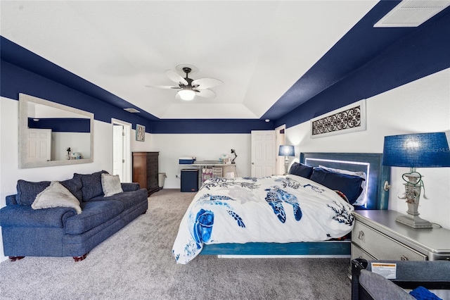 13 Witch Hazel Ct, Homosassa, FL 34446 - bedroom with carpet, a raised ceiling, and a ceiling fan