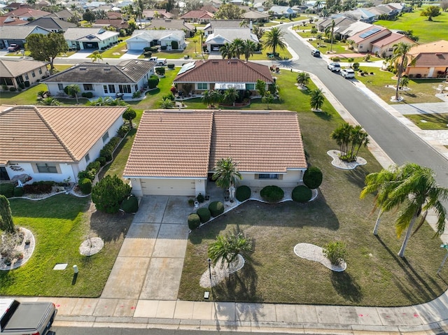 aerial view with a residential view