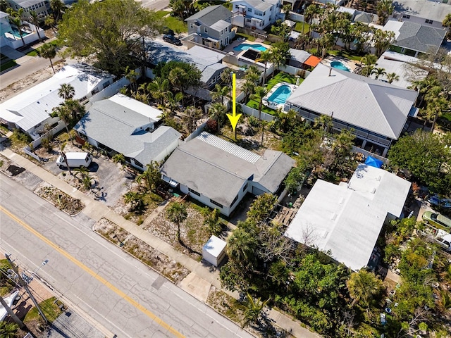 bird's eye view with a residential view