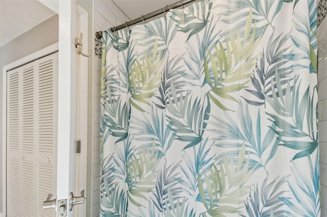 bathroom featuring a closet