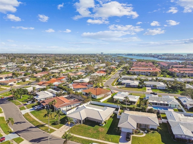 birds eye view of property with a residential view