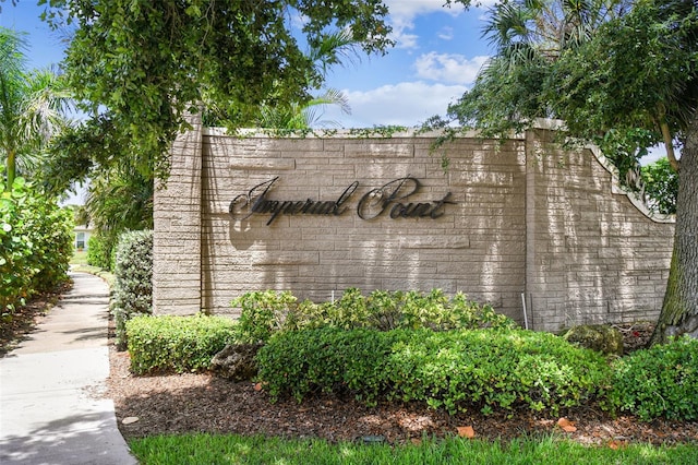 view of community sign