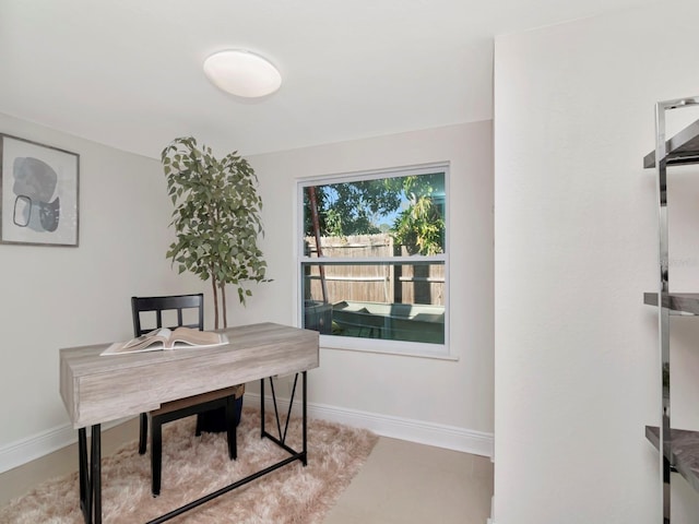 home office featuring baseboards