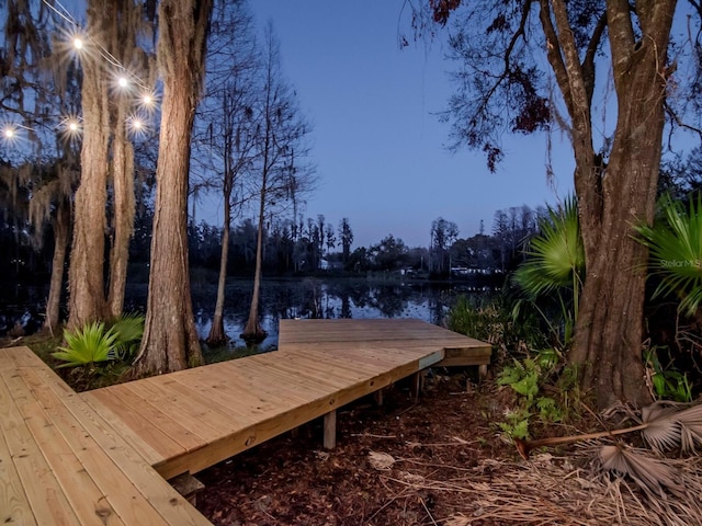 view of dock area