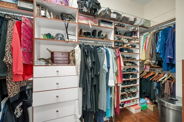 spacious closet featuring wood finished floors