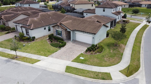 aerial view with a residential view