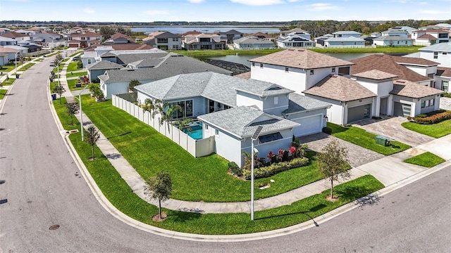 aerial view featuring a residential view