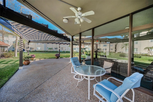 view of patio / terrace with ceiling fan