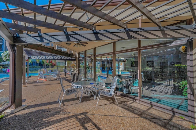 view of patio / terrace featuring a pergola