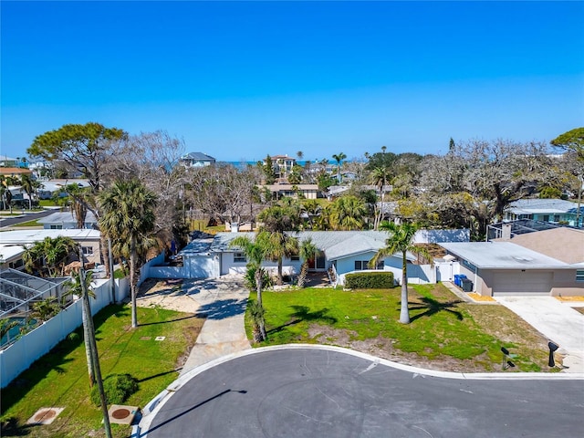 aerial view with a residential view