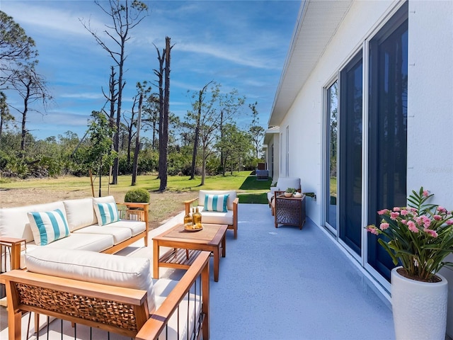 view of patio featuring an outdoor hangout area