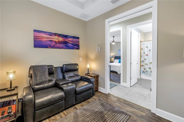 10446 Highland Park Pl, Palmetto, FL 34221 - living room featuring wood finished floors and baseboards
