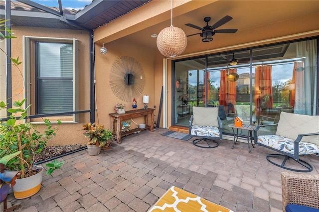 10446 Highland Park Pl, Palmetto, FL 34221 - view of patio with a ceiling fan