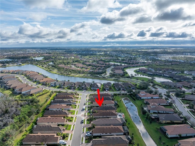 10446 Highland Park Pl, Palmetto, FL 34221 - aerial view of property's location featuring nearby suburban area and a large body of water
