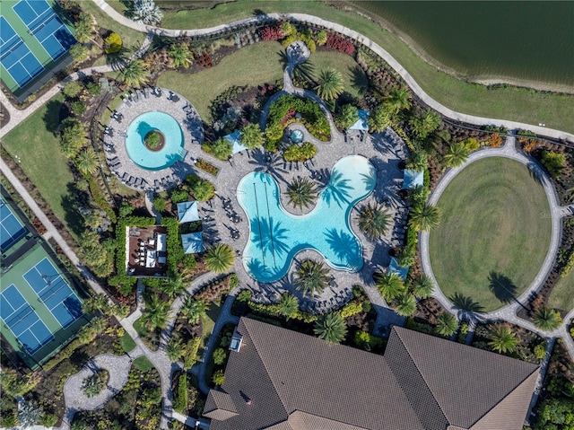 10446 Highland Park Pl, Palmetto, FL 34221 - drone / aerial view of a pool