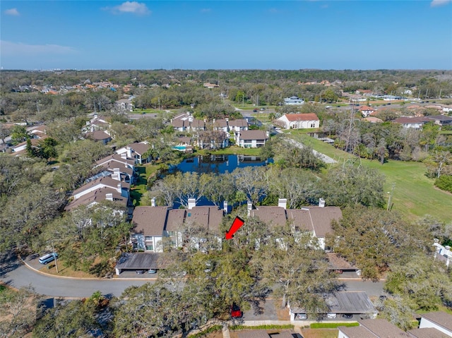 drone / aerial view with a residential view