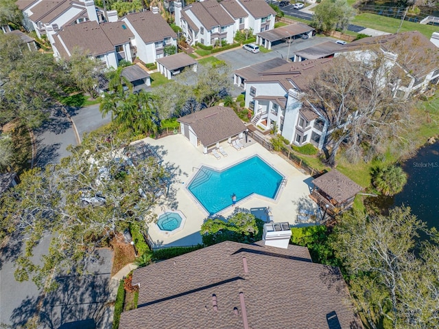 drone / aerial view featuring a residential view