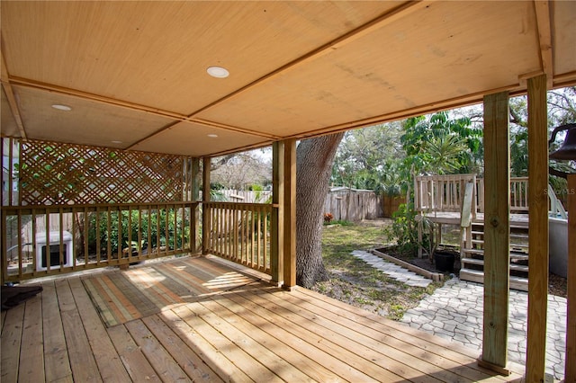 wooden deck with fence