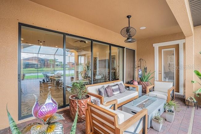 view of patio with an outdoor living space