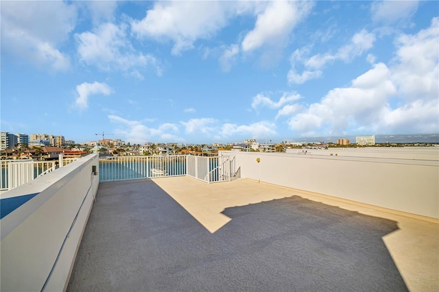 view of patio with a view of city