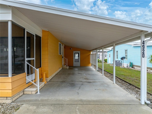 view of patio featuring central AC unit