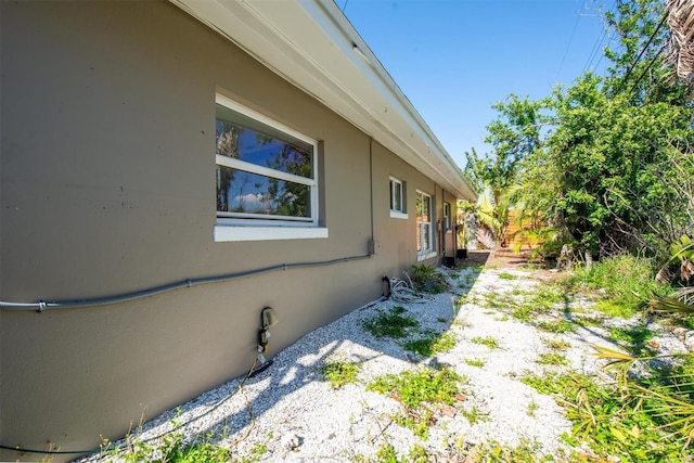 view of home's exterior featuring stucco siding