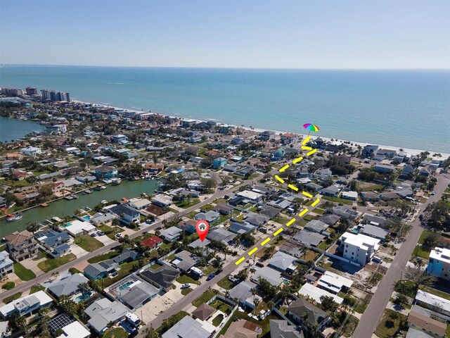 305 160th Ter, Redington Beach, FL 33708 - aerial overview of property's location with a large body of water and nearby suburban area