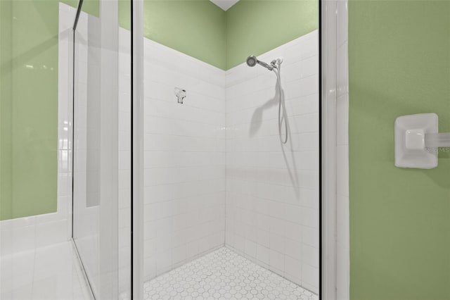 bathroom featuring a shower stall